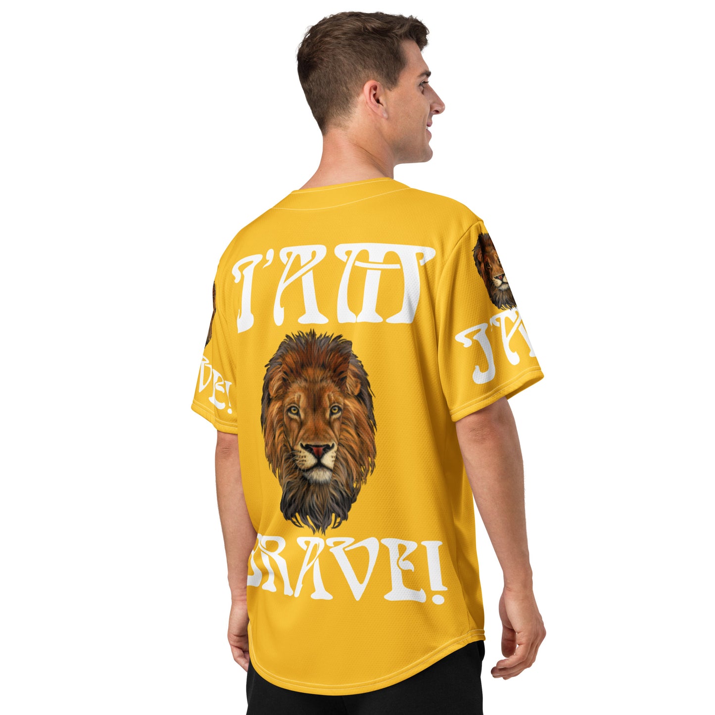 I’AM BRAVE!” Yellow Unisex Baseball Jersey W/White Font