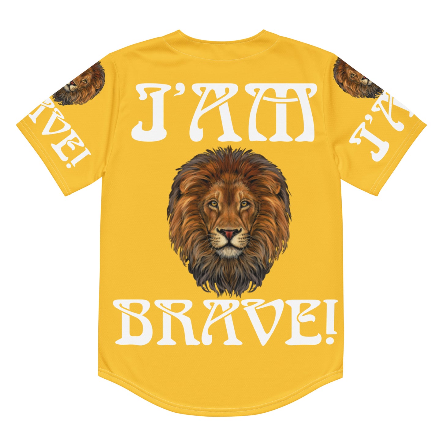 I’AM BRAVE!” Yellow Unisex Baseball Jersey W/White Font