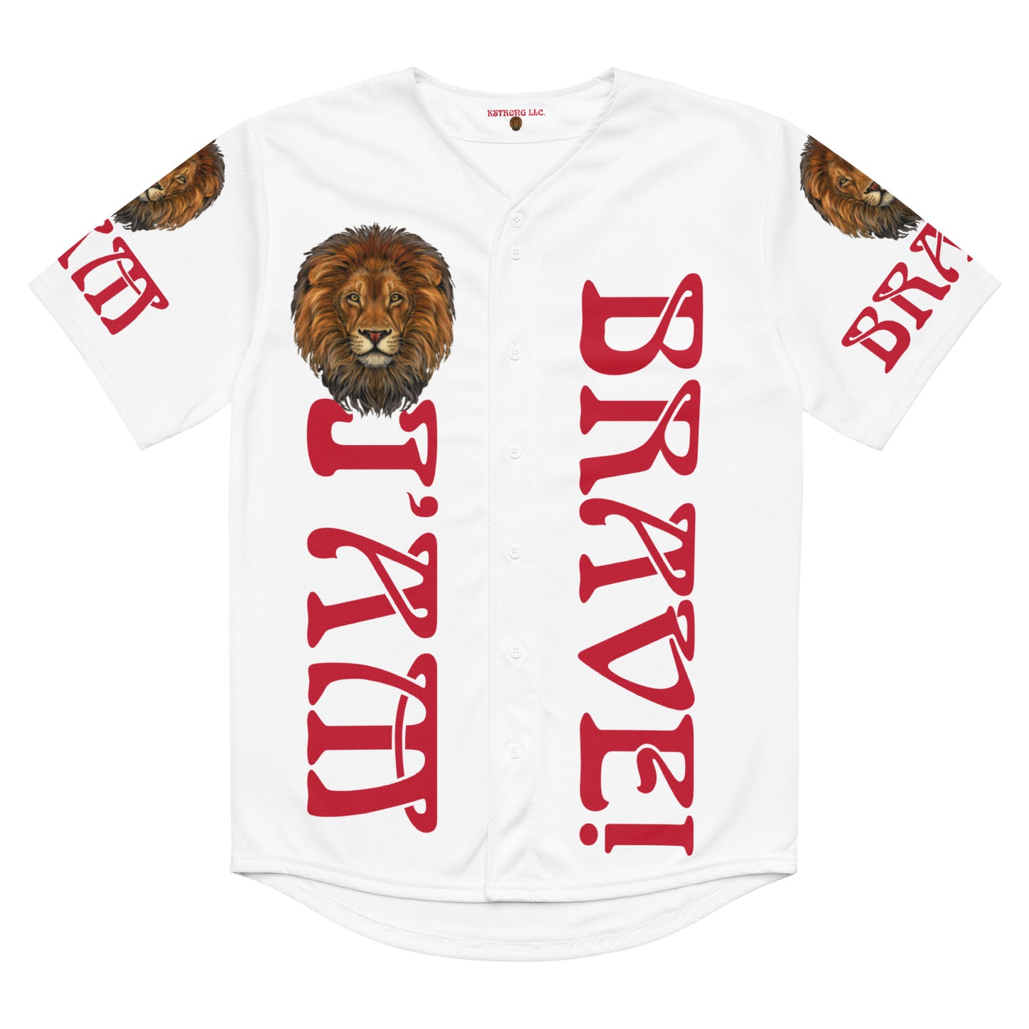 “I’AM BRAVE!” White Unisex Baseball Jersey W/Red Font