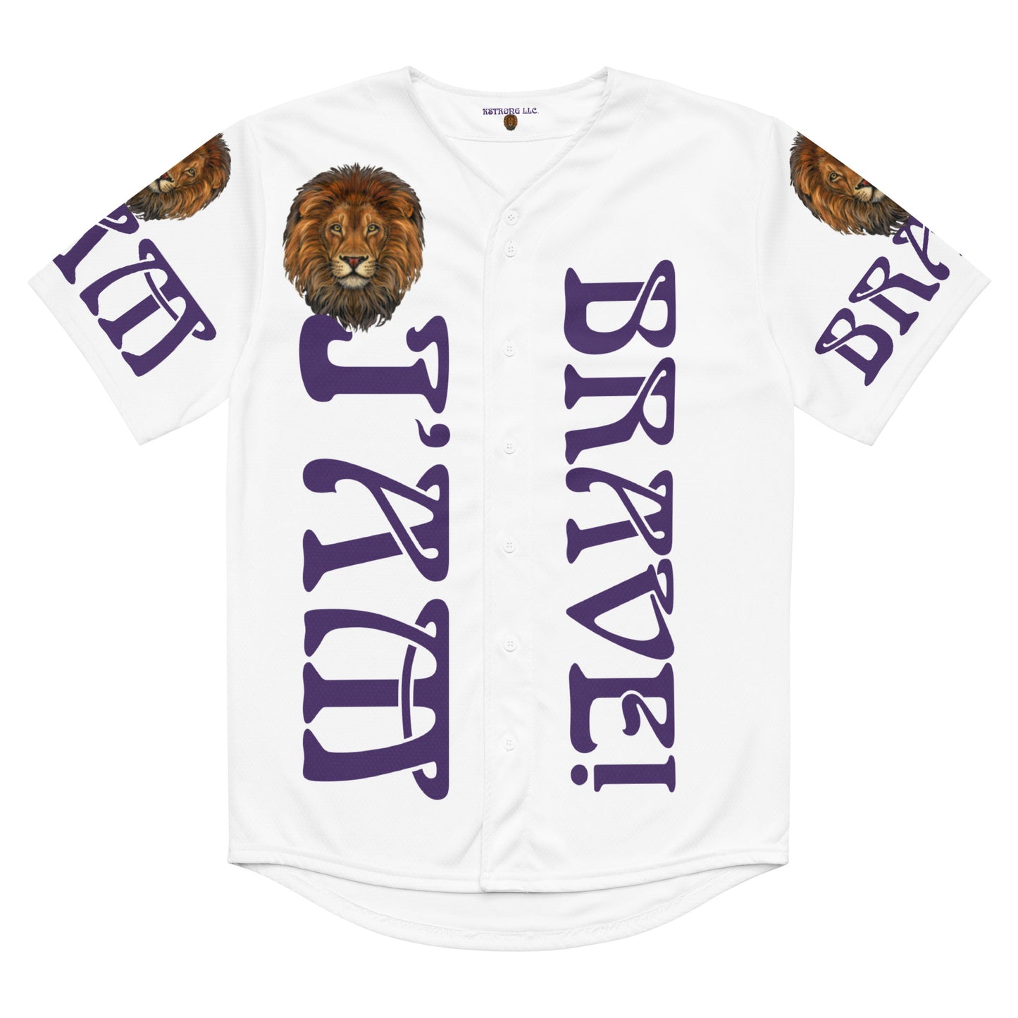 “I’AM BRAVE!” White Unisex Baseball Jersey W/Purple Font