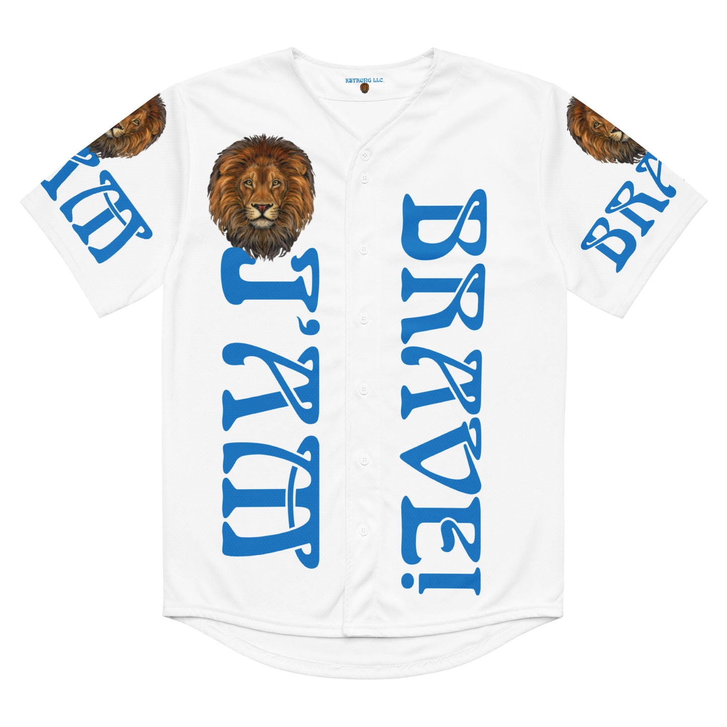 “I’AM BRAVE!”White Unisex Baseball Jersey W/Navy Blue Font