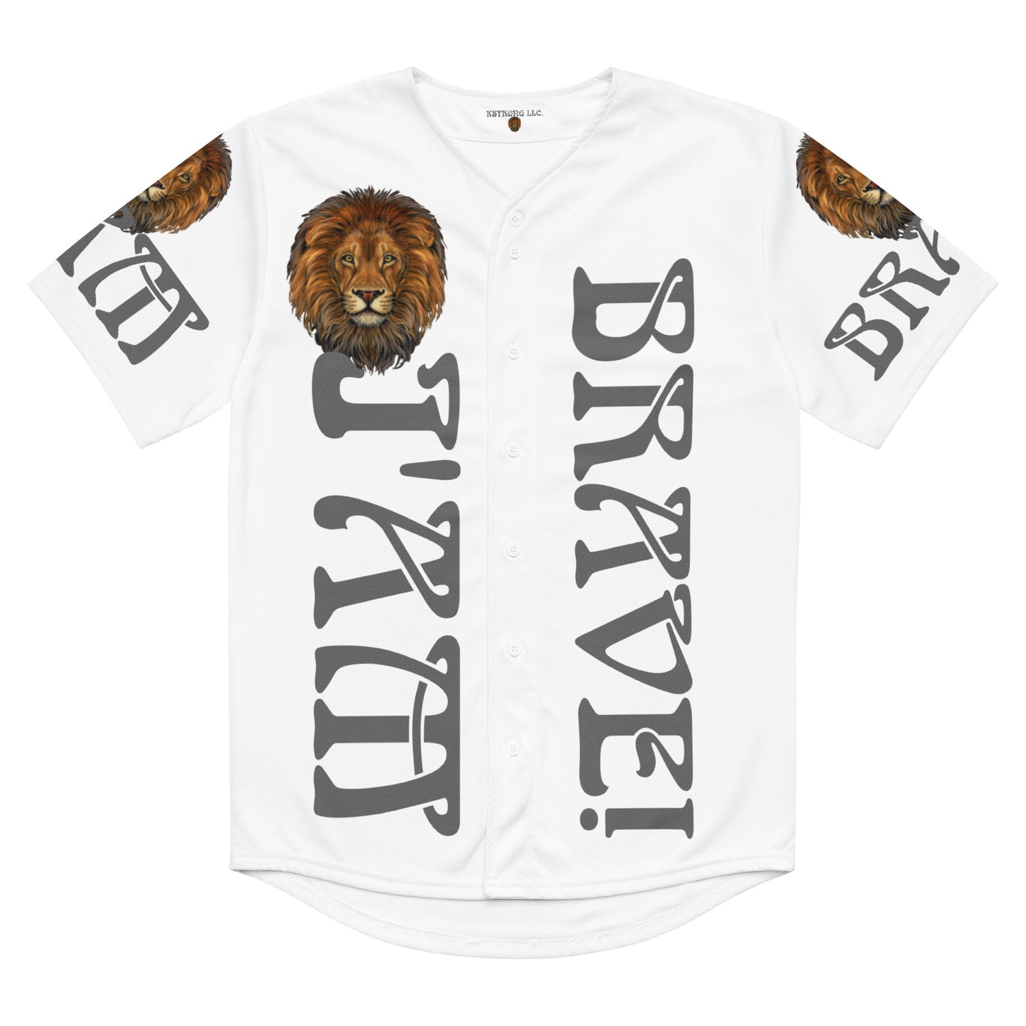 “I’AM BRAVE!” White Unisex Baseball Jersey W/Grey Font