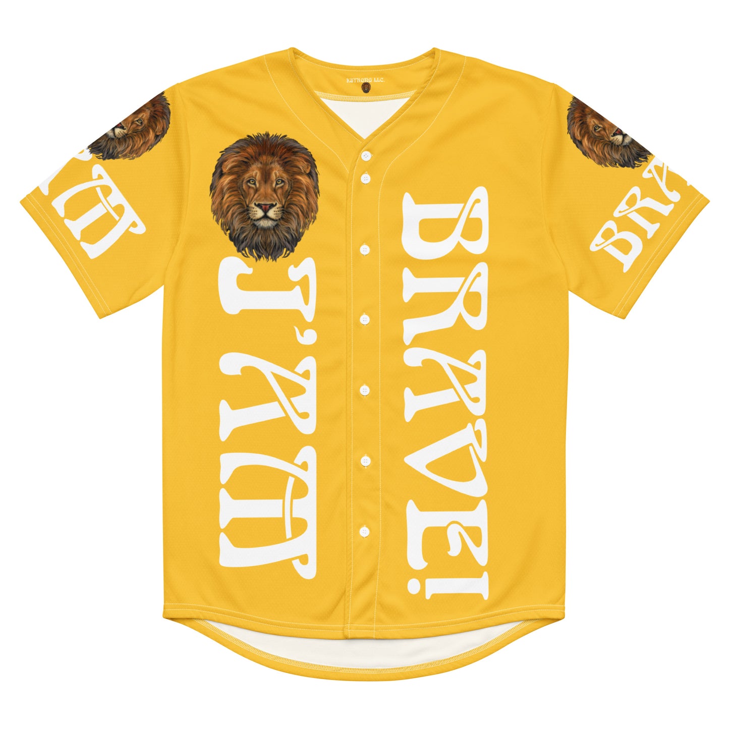 I’AM BRAVE!” Yellow Unisex Baseball Jersey W/White Font