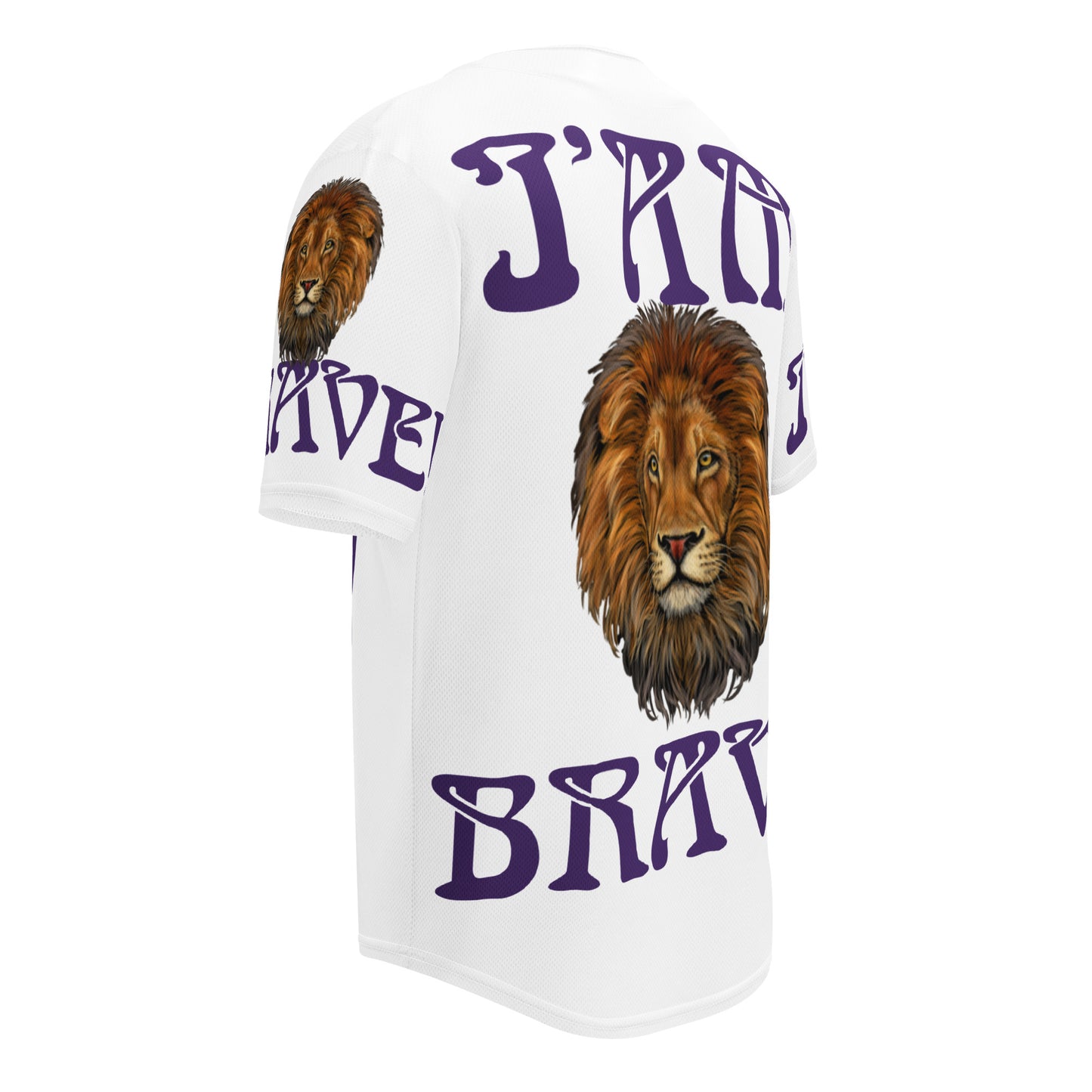 “I’AM BRAVE!” White Unisex Baseball Jersey W/Purple Font