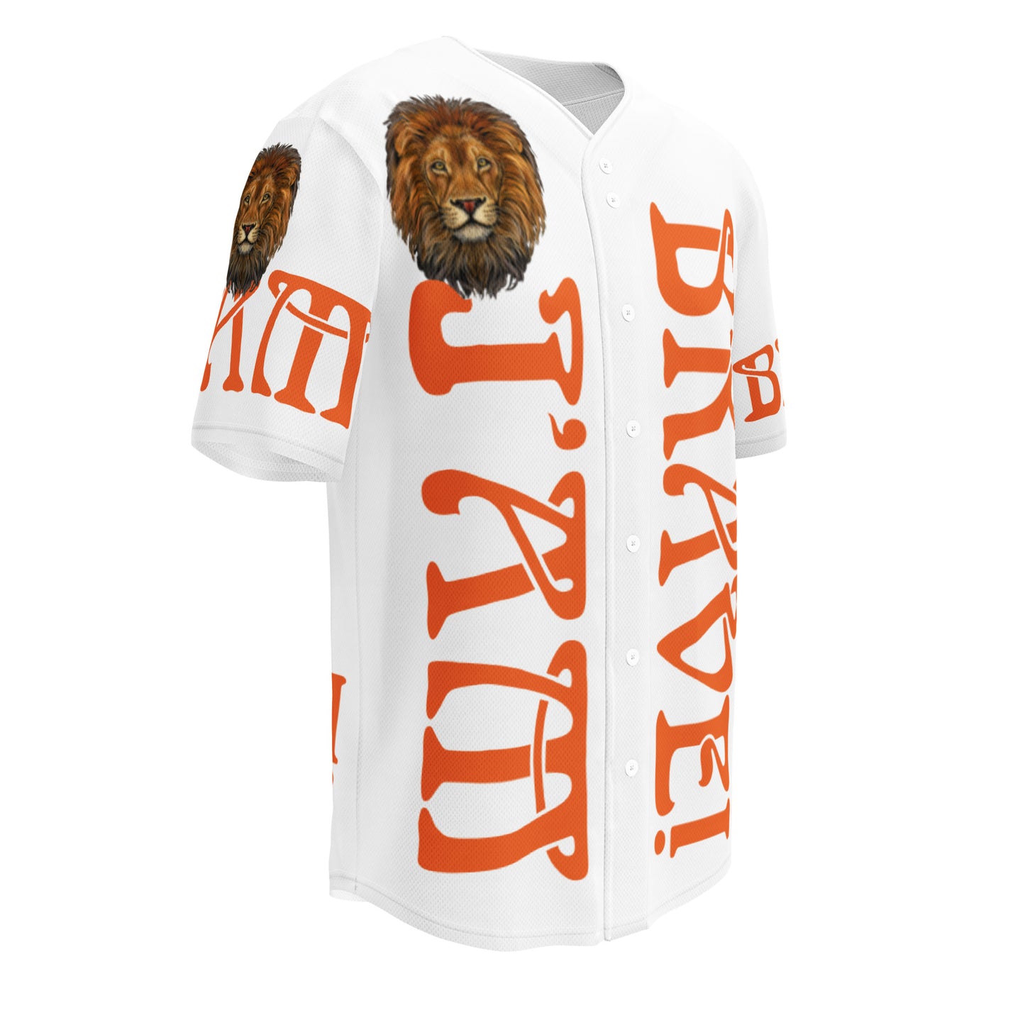 "I'AM BRAVE! White Unisex  Baseball Jersey W/Orange Font