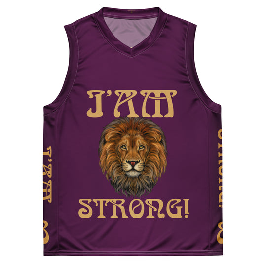 “I’AM STRONG!”#8 Purple Unisex Basketball Jersey W/Fawn Font