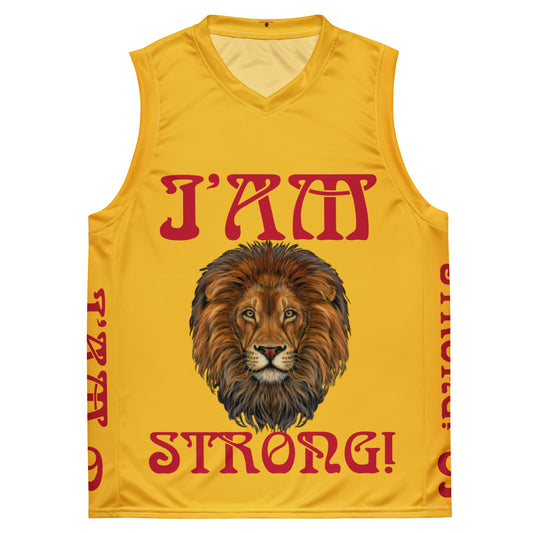 “I’AM STRONG!”#9 Yellow Unisex Basketball Jersey W/Red Font