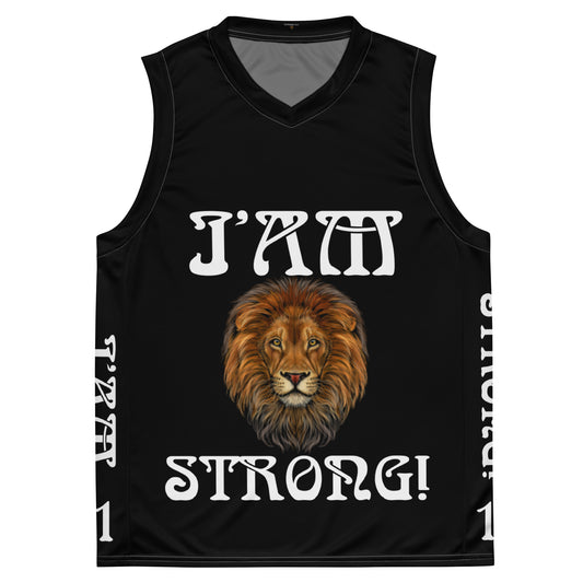 I’AM STRONG!”#11 Black Unisex Basketball Jersey W/White Font