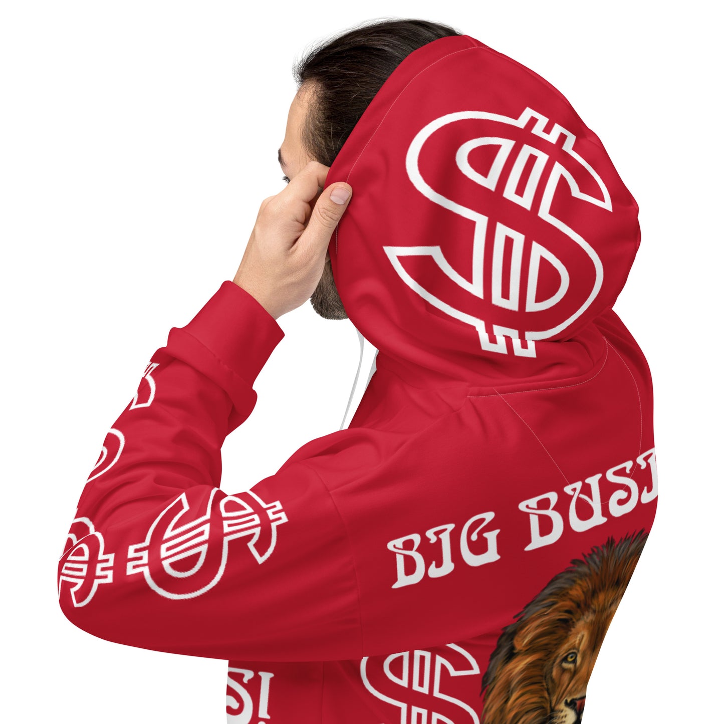 “BIG BUSINESS & BIG DREAMS!”Red Unisex Hoodie W/White Font