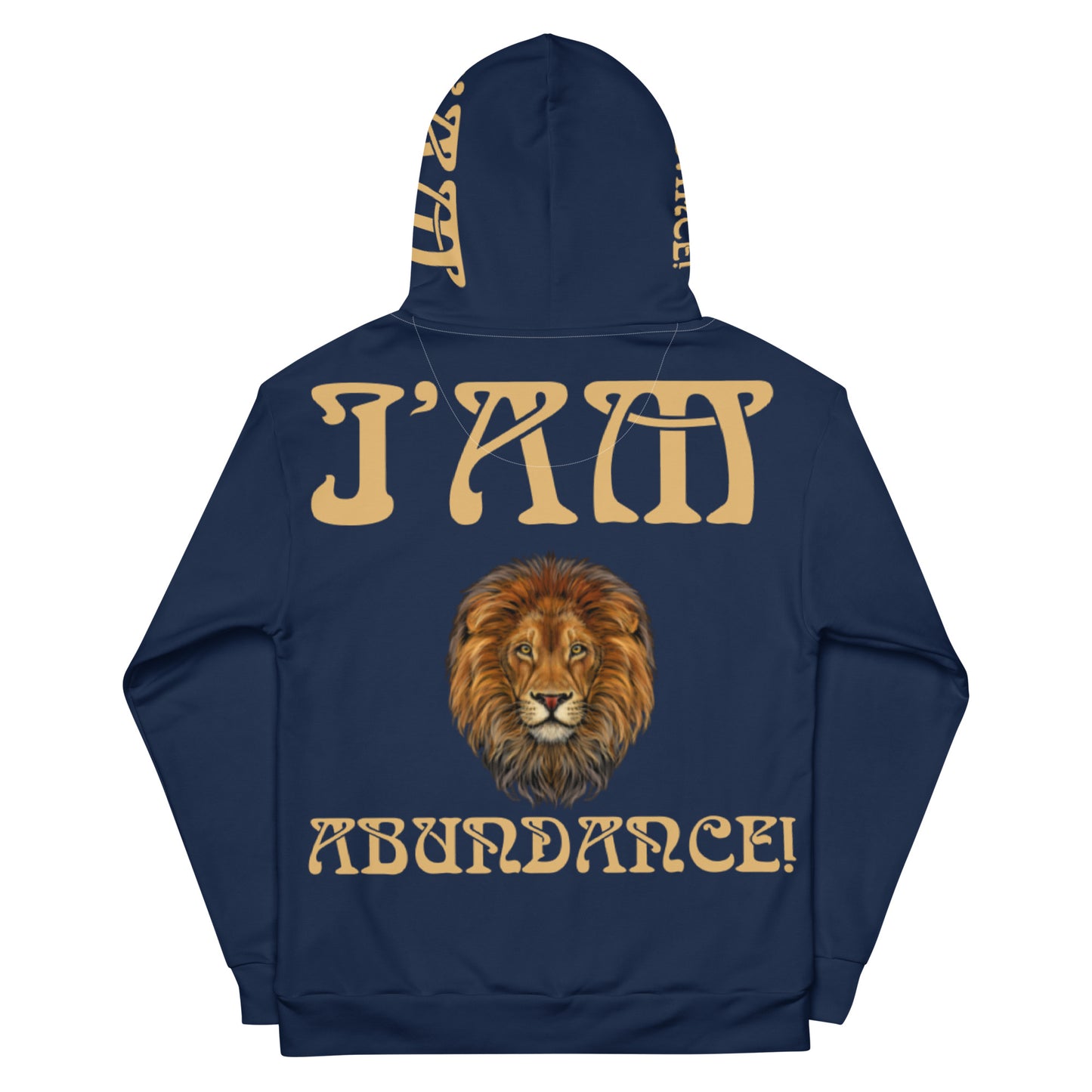 “I’AM ABUNDANCE!"Navy Unisex Hoodie W/Fawn Font