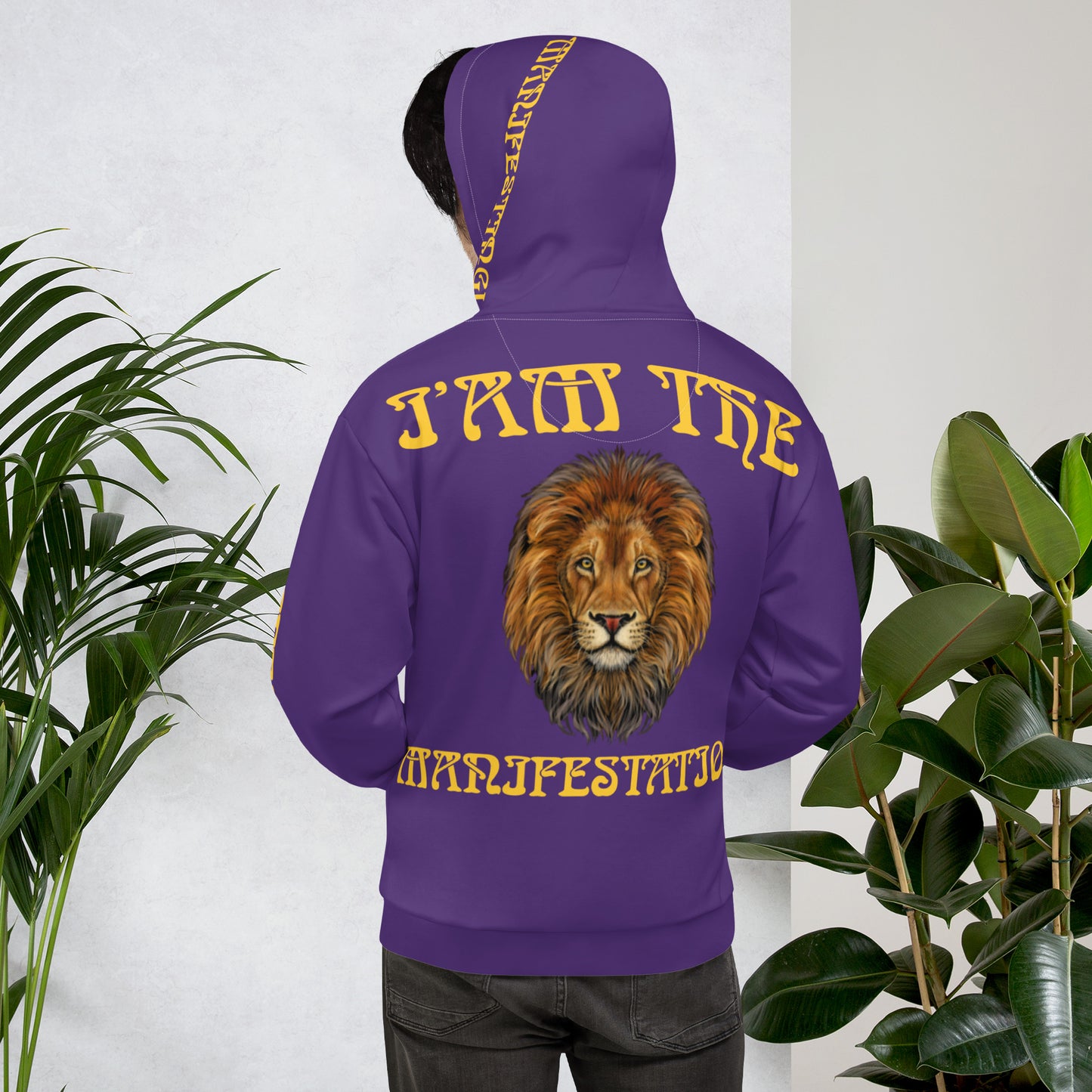 “I’AM THE MANIFESTATION!”Purple Unisex Hoodie W/Yellow Font