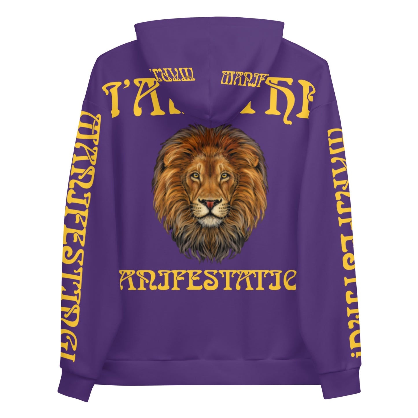 “I’AM THE MANIFESTATION!”Purple Unisex Hoodie W/Yellow Font