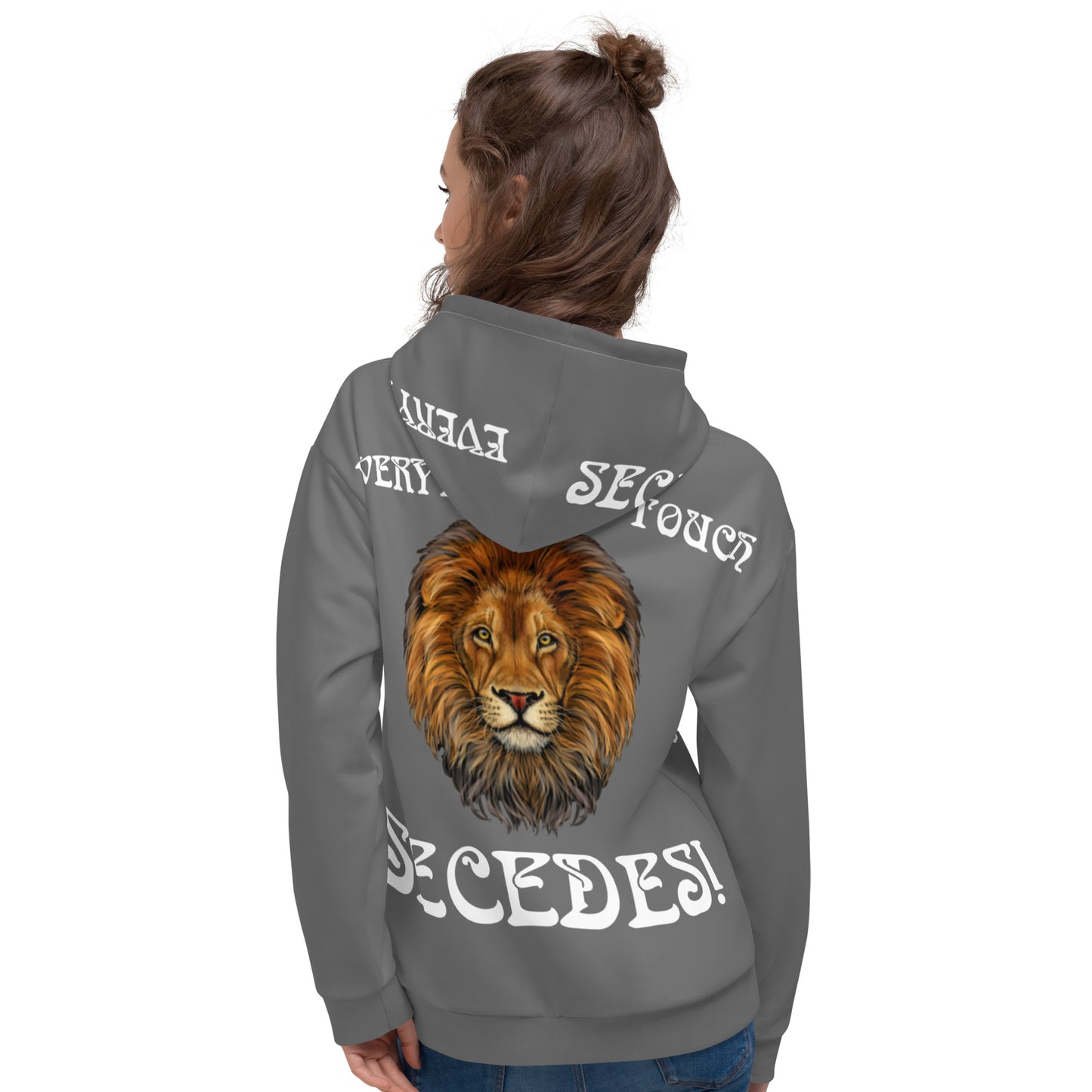 “EVERYTHING I TOUCH SECEDES!"Grey Unisex Hoodie W/White Font