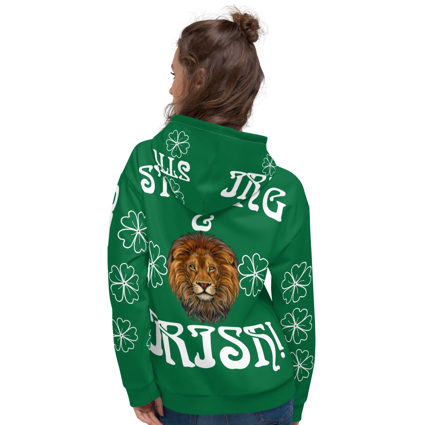 “STRONG&IRISH!”Green Unisex Hoodie W/White Font