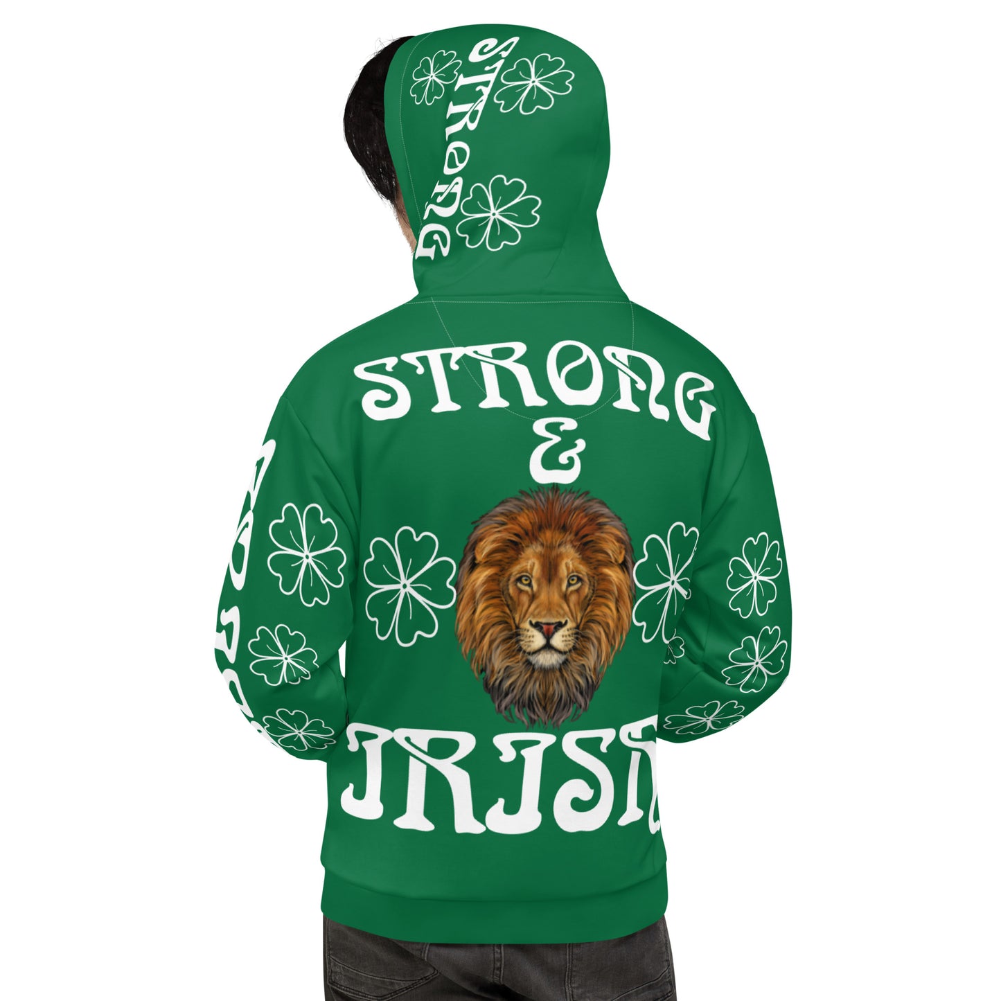 “STRONG&IRISH!”Green Unisex Hoodie W/White Font