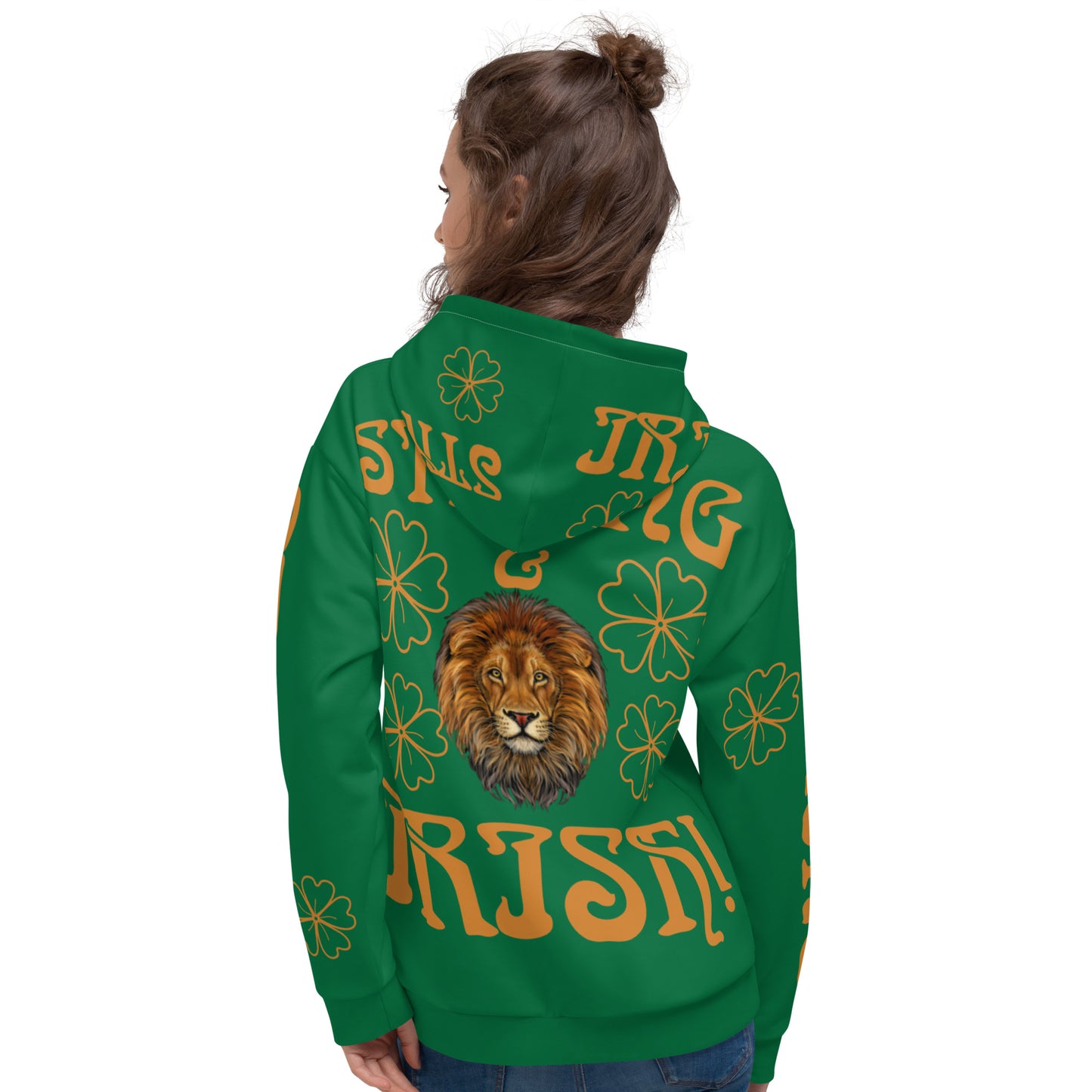 “STRONG & IRISH!”Green Unisex Hoodie W/Bronze Font