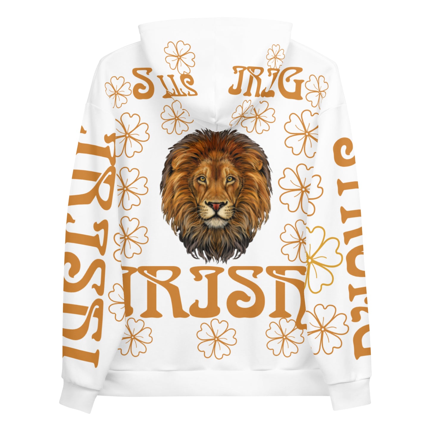 “STRONG & IRISH!”White Unisex Hoodie W/Bronze Font