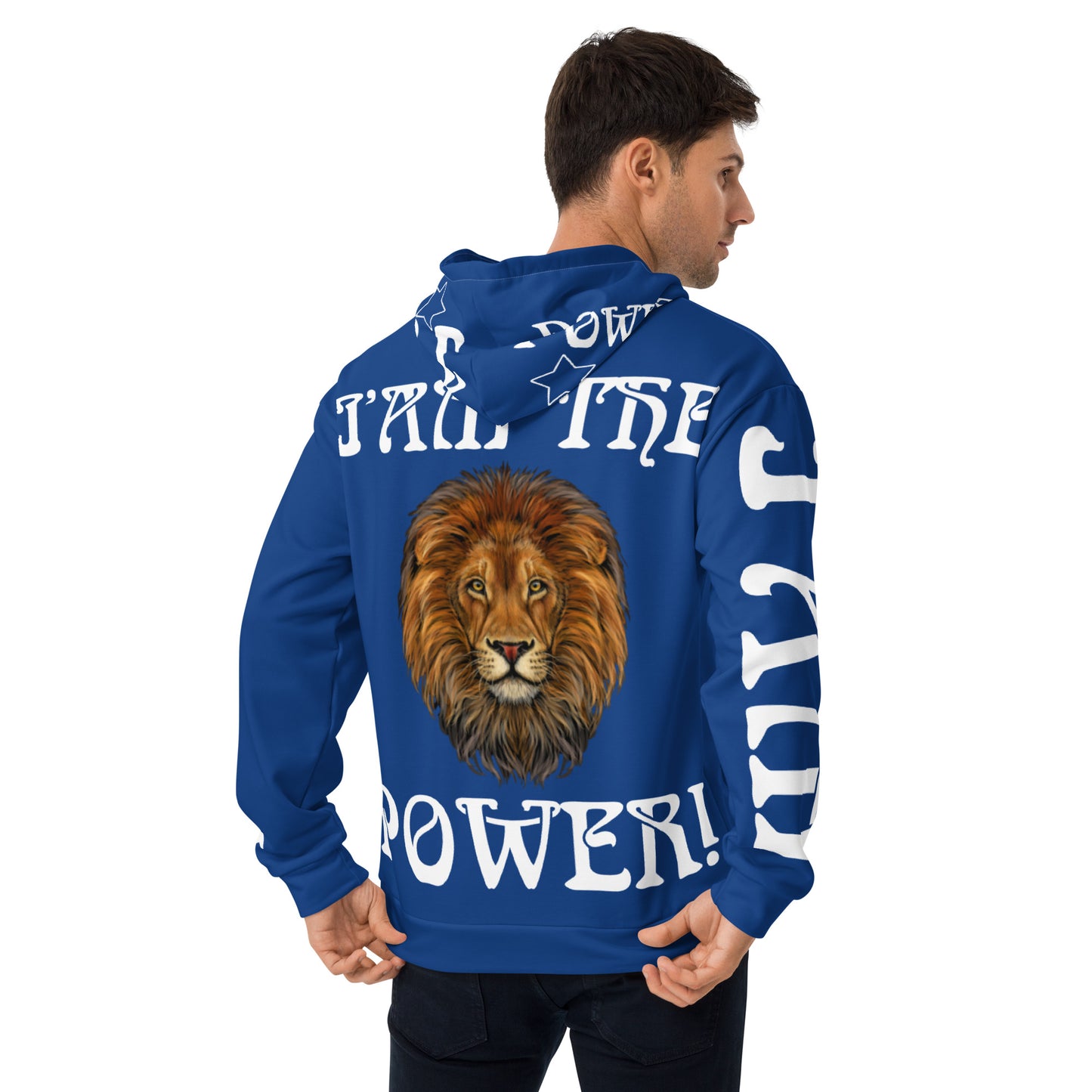 “I’AM THE POWER!”Blue Unisex Hoodie W/White Font