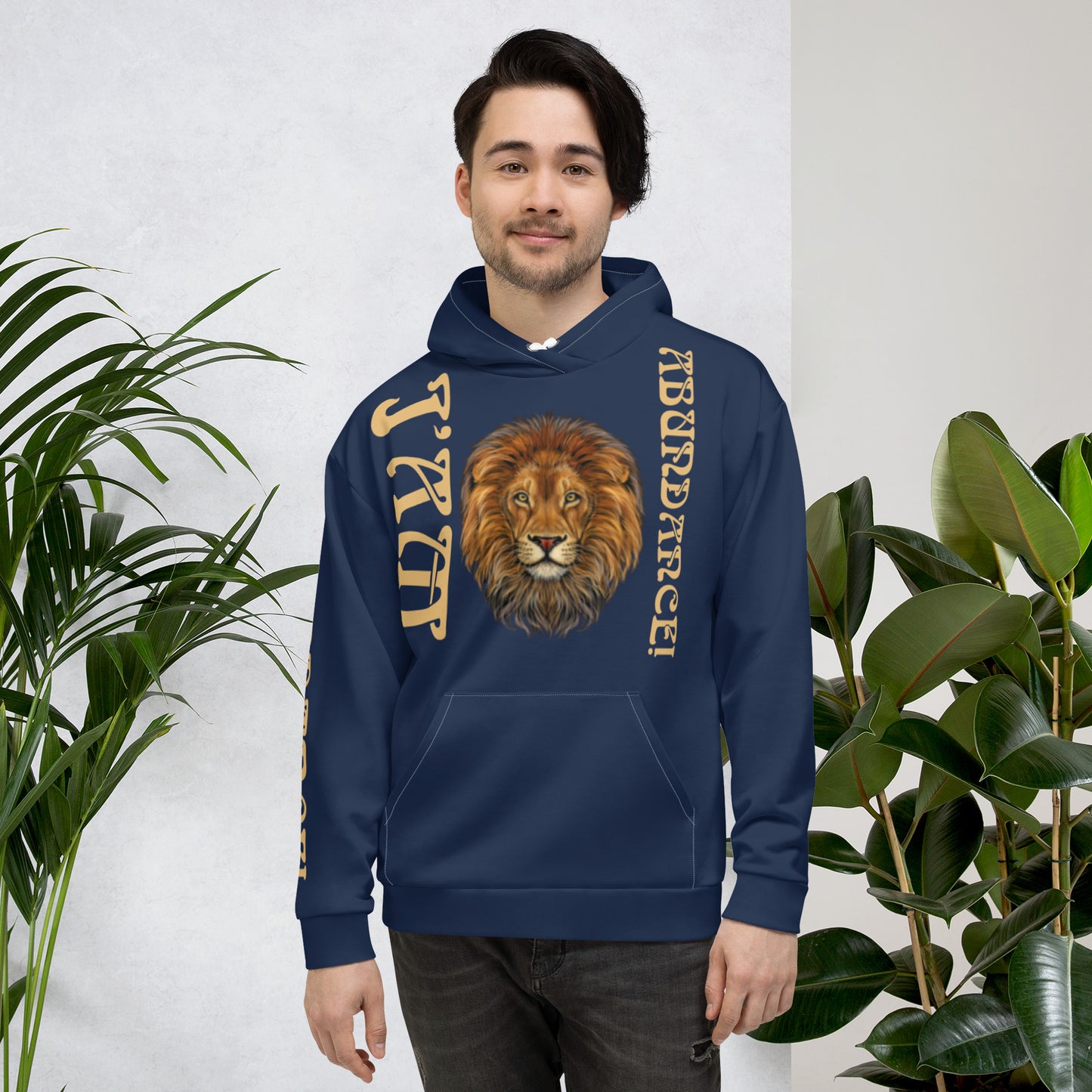 “I’AM ABUNDANCE!"Navy Unisex Hoodie W/Fawn Font