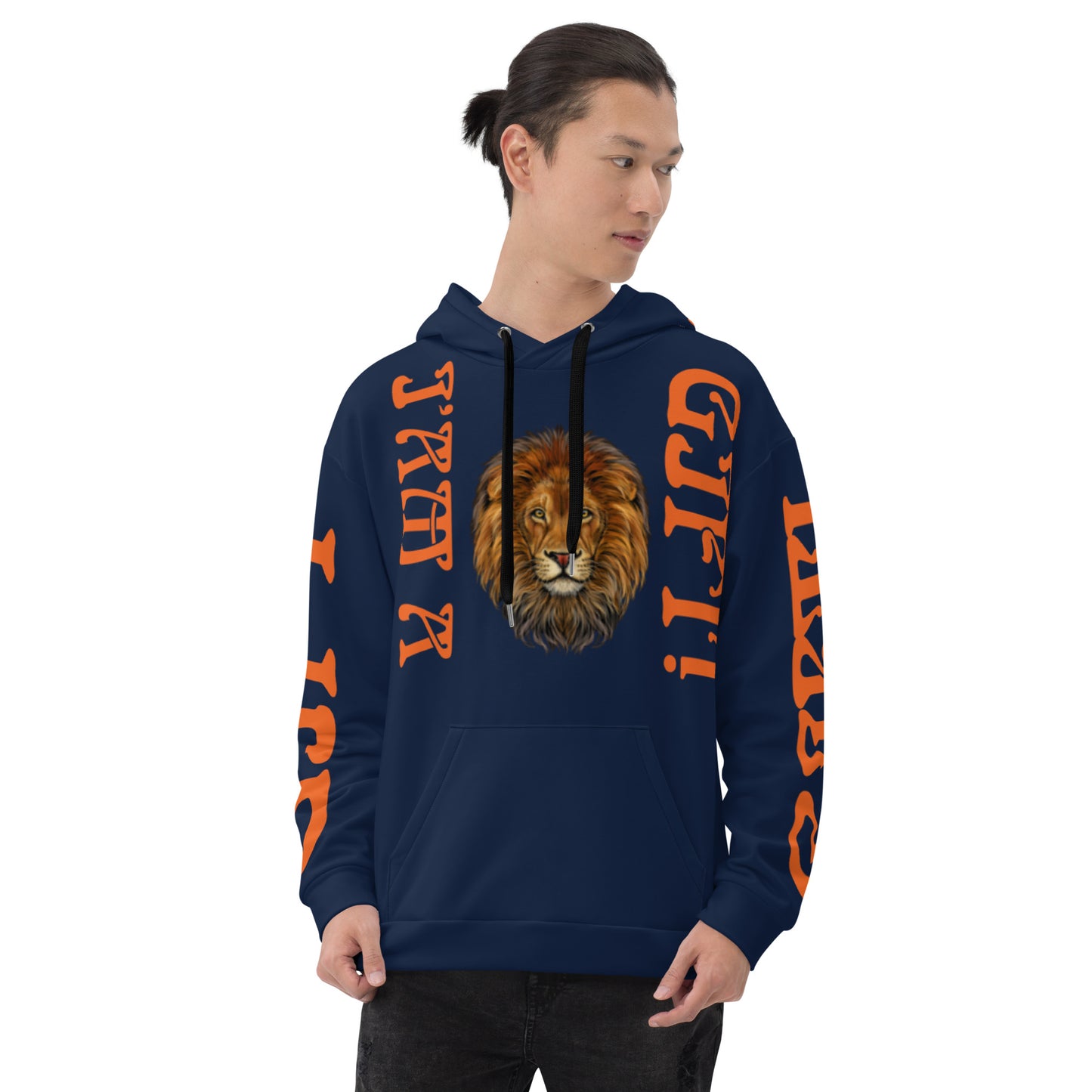 “I’AM A GIFT!"Navy Unisex Hoodie W/Orange Font