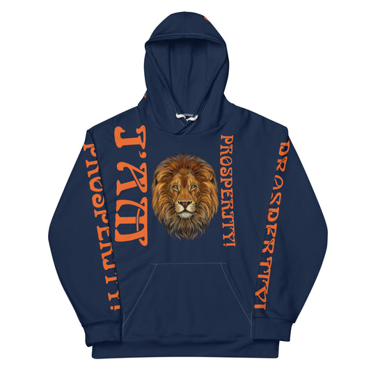 “I’AM PROSPERITY!"Navy Unisex Hoodie W/Orange Font