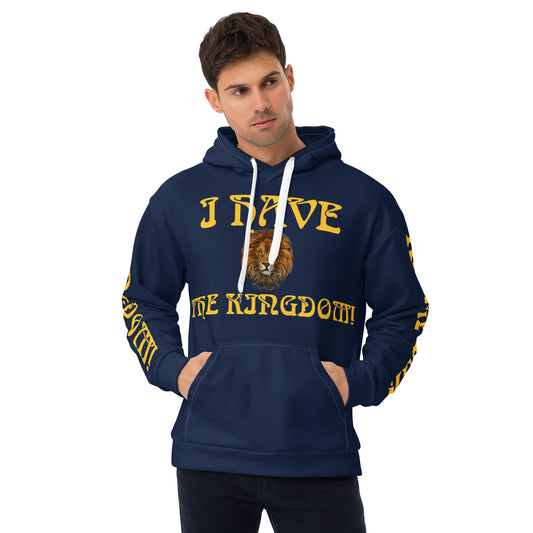 “I HAVE THE KINGDOM!”Navy Unisex Hoodie W/Yellow Font