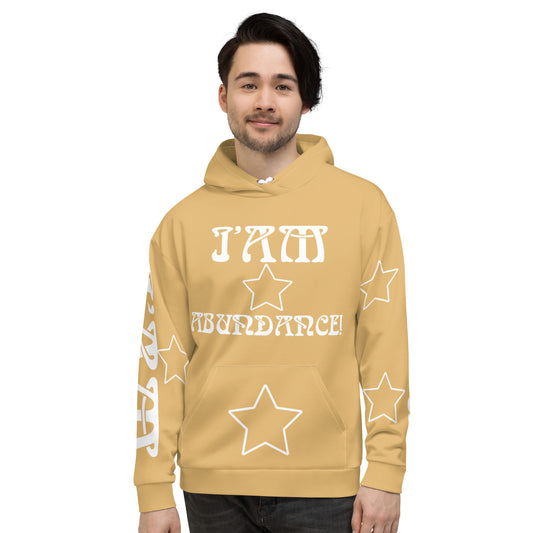 “I’AM ABUNDANCE!” Fawn Unisex Hoodie W/White Font