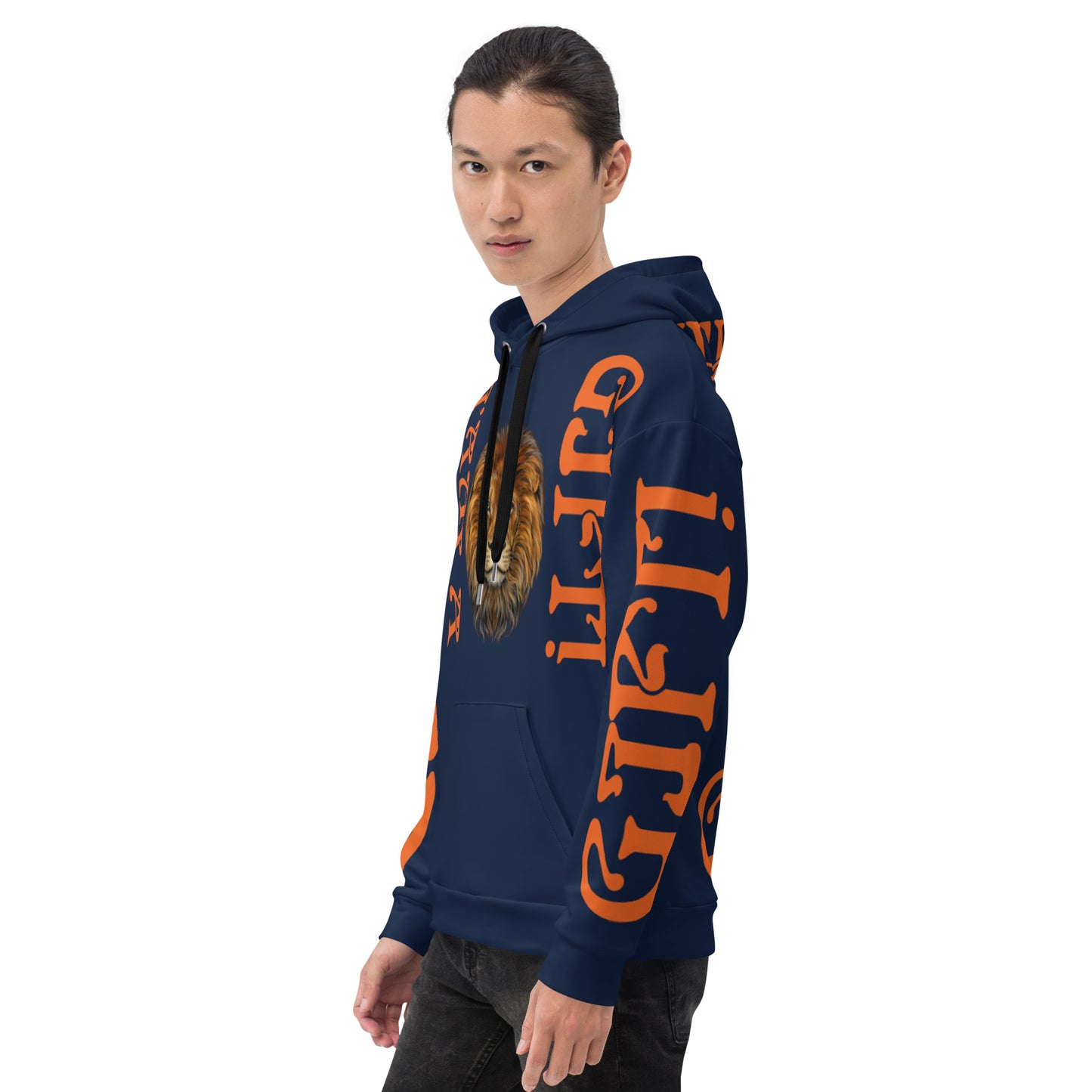 “I’AM A GIFT!"Navy Unisex Hoodie W/Orange Font