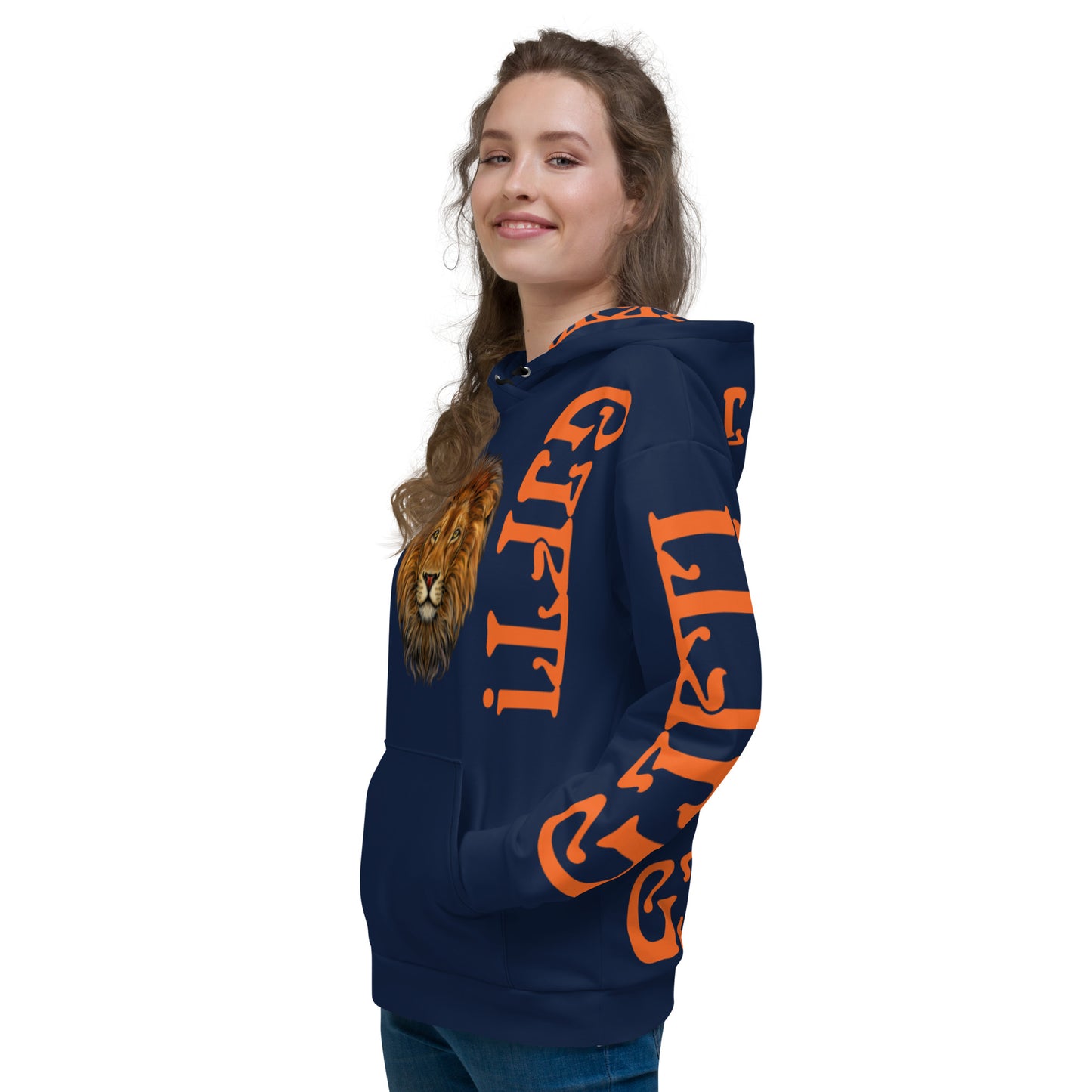 “I’AM A GIFT!"Navy Unisex Hoodie W/Orange Font