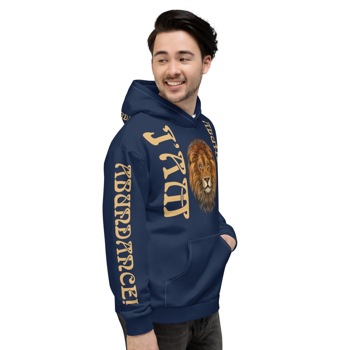 “I’AM ABUNDANCE!"Navy Unisex Hoodie W/Fawn Font