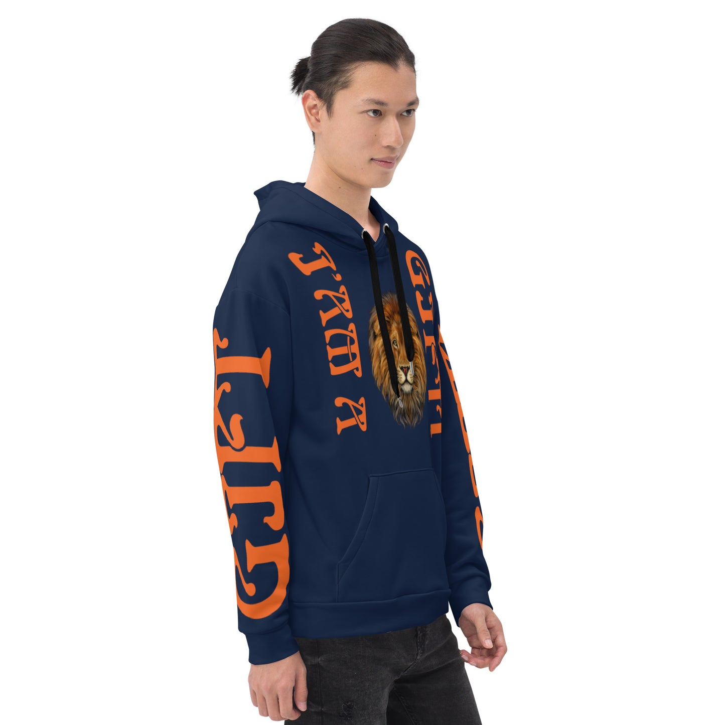 “I’AM A GIFT!"Navy Unisex Hoodie W/Orange Font