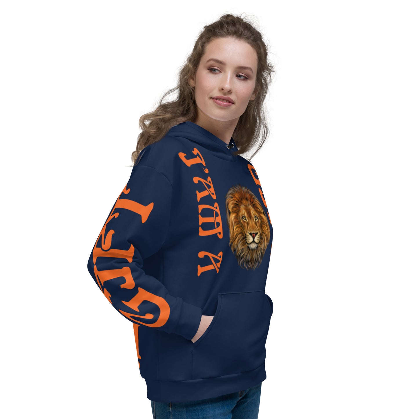 “I’AM A GIFT!"Navy Unisex Hoodie W/Orange Font