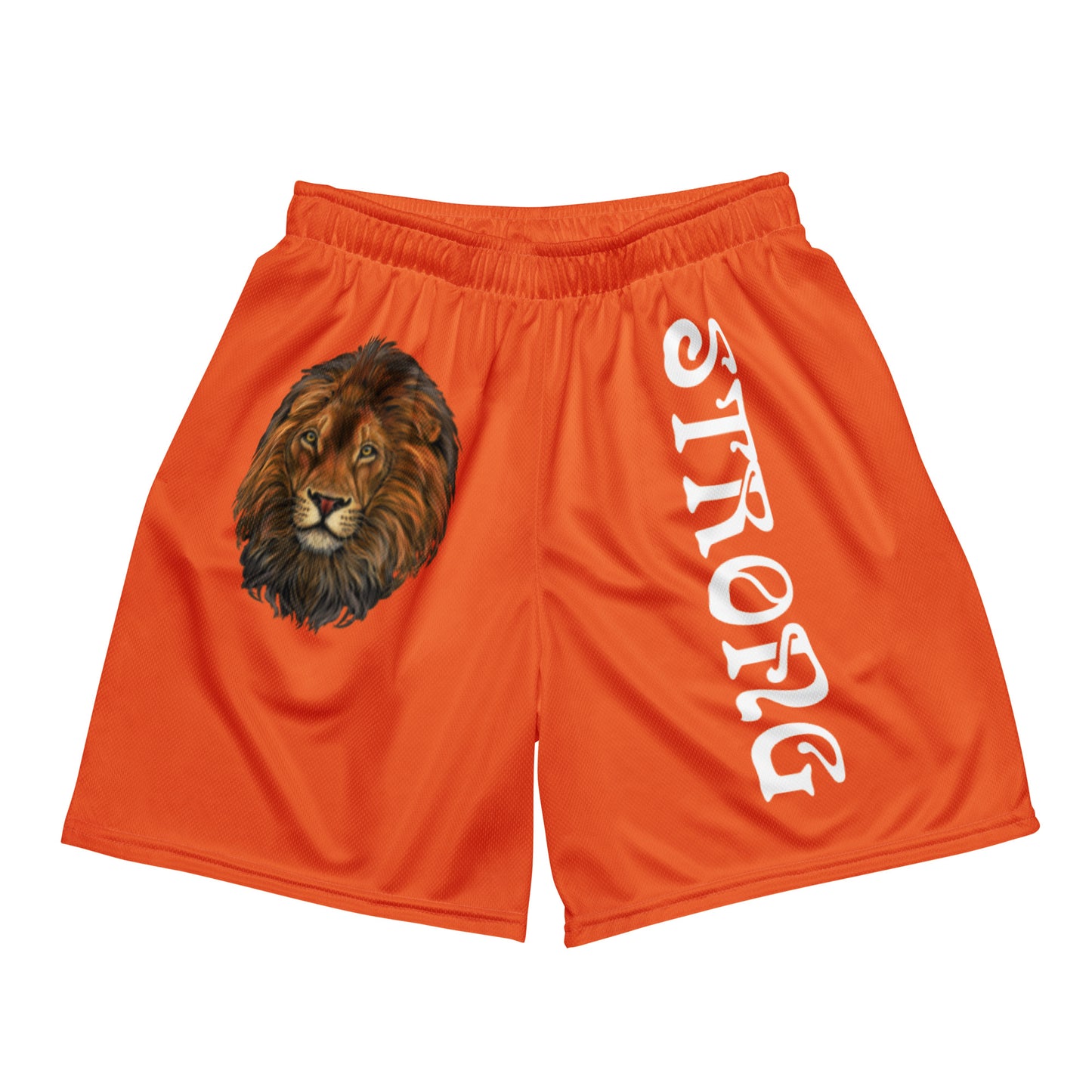 “STRONG”Orange Unisex Sport Shorts W/White Font