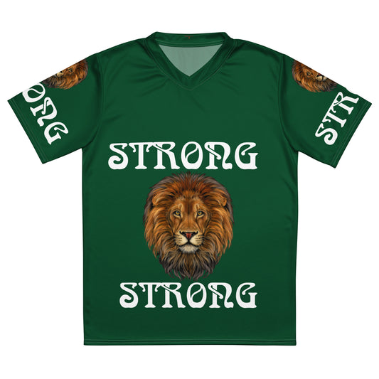 “STRONG”Green Unisex Sports Jersey W/White Font