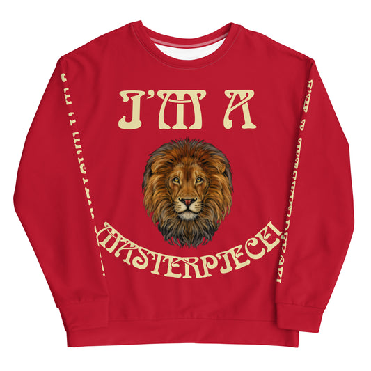 I’M A MASTERPIECE!”RedUnisex Sweatshirt W/Fawn Font