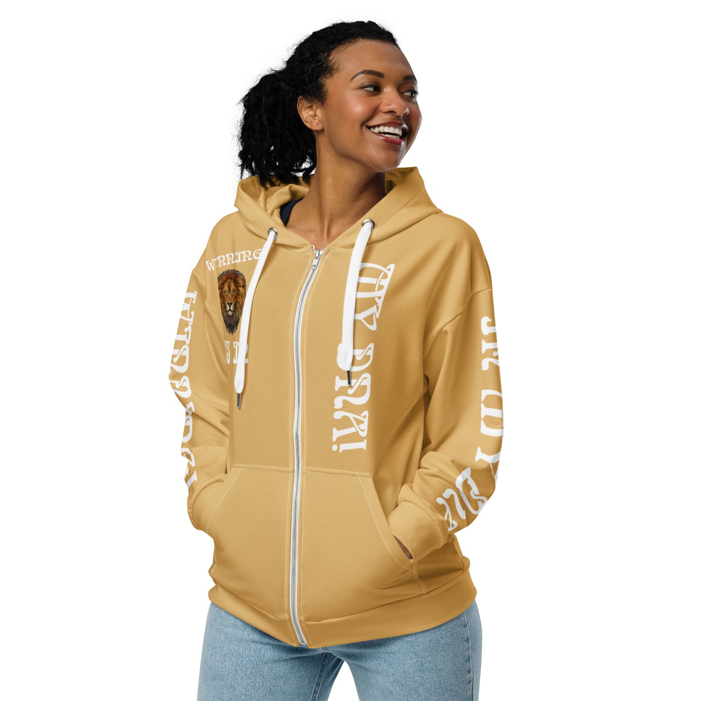 “WINNING IS IN MY DNA!”Fawn Unisex Zip Hoodie W/White Font