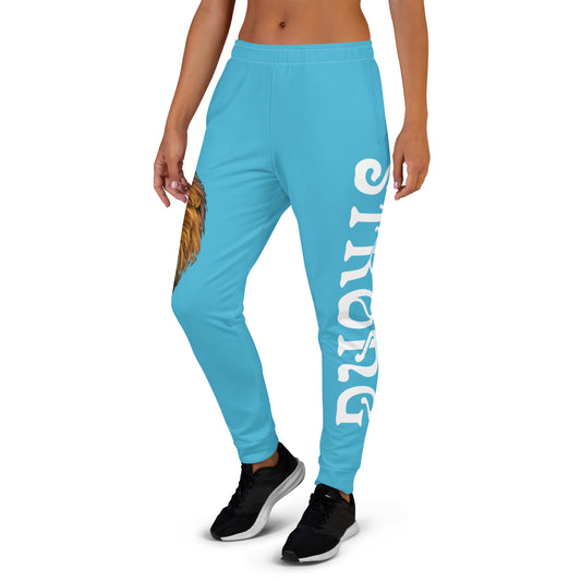 “STRONG”Skyblue Women's Joggers W/White Font