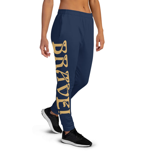 “BRAVE!”Women's Navy Joggers W/Fawn Font