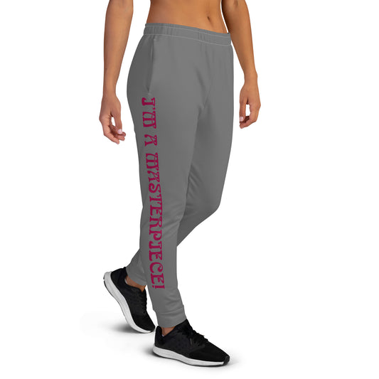 “I’M A MASTERPIECE!”Women's Grey Joggers W/Lipstick Font