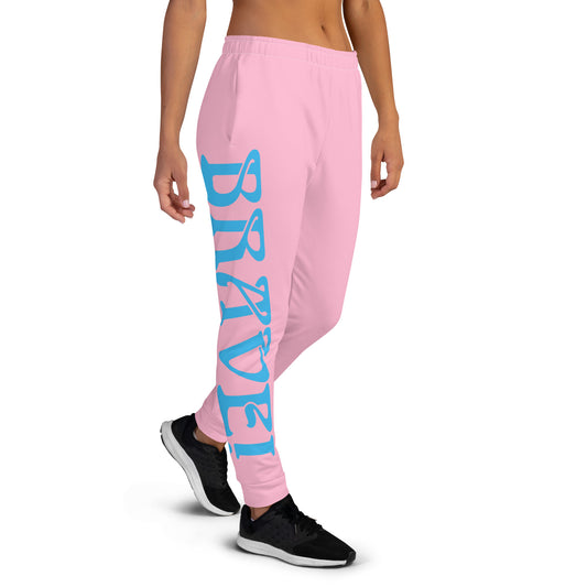 “BRAVE!”Cotton Candy Women's Joggers W/SkyBlue Font