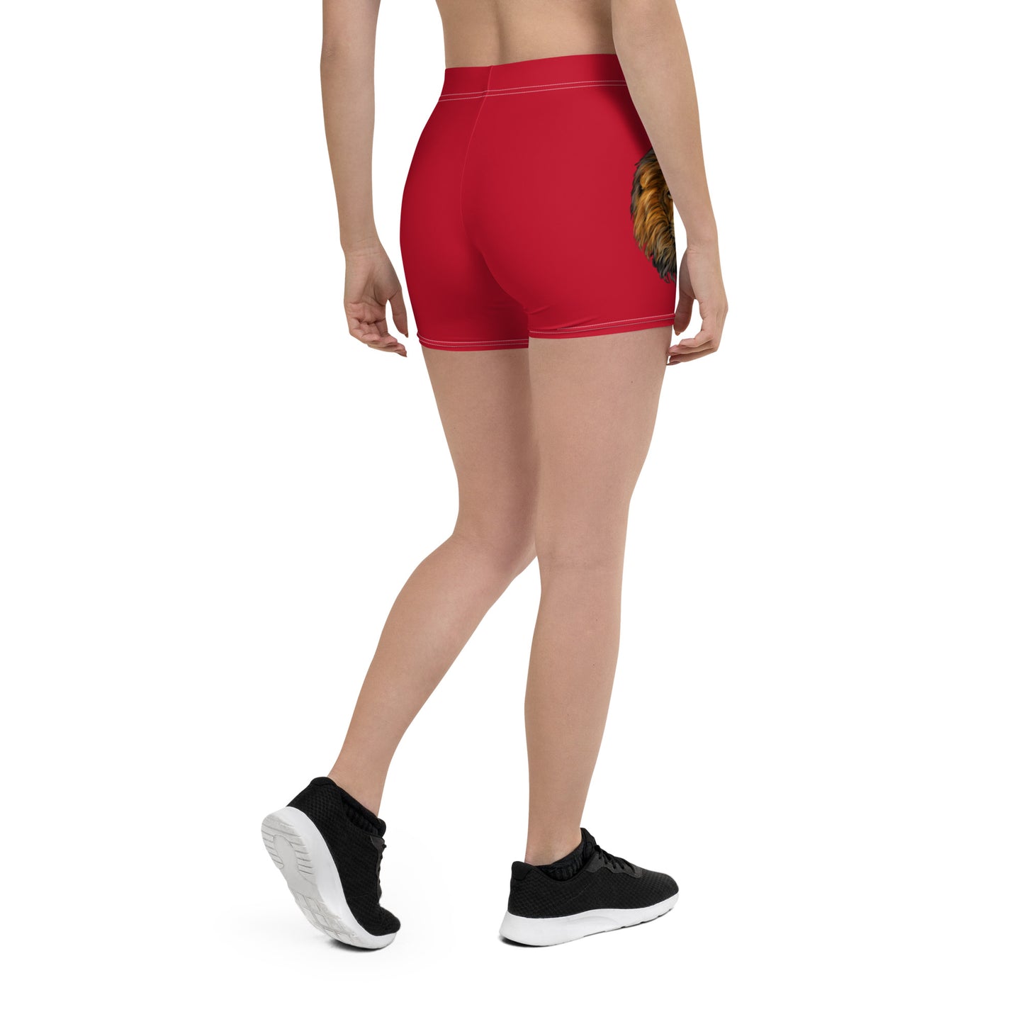 “STRONG” Red Yoga Shorts W/Yellow Font