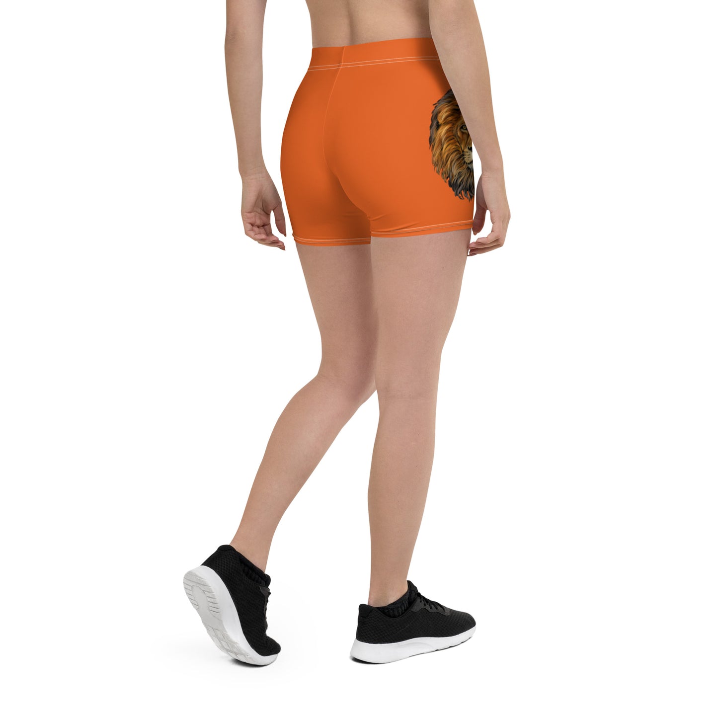 “STRONG” Orange Yoga Shorts W/White Font