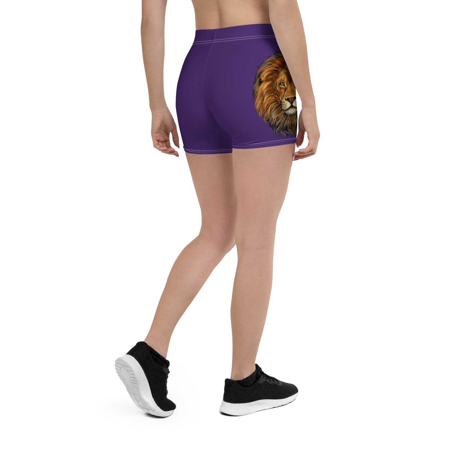 “STRONG” Purple Yoga Shorts W/White Font