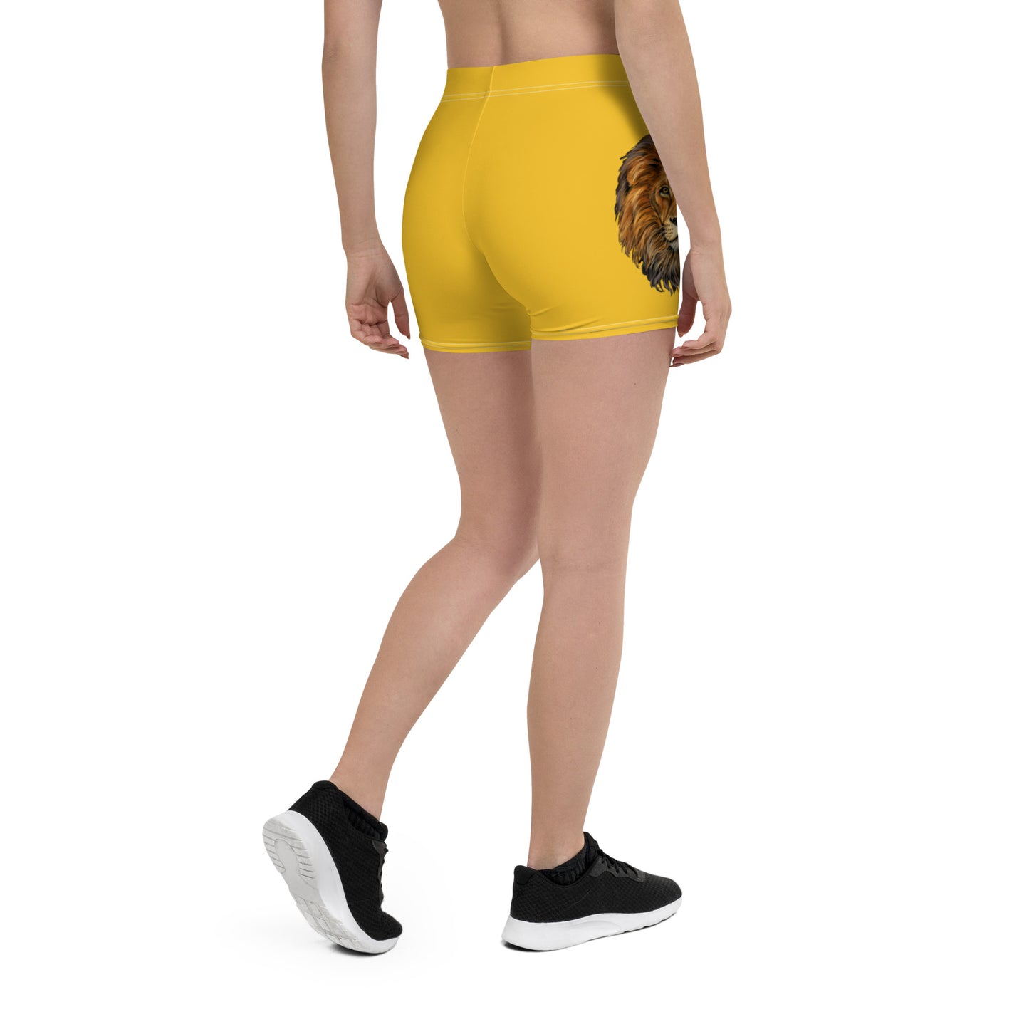 “STRONG” Yellow Yoga Shorts W/White Font