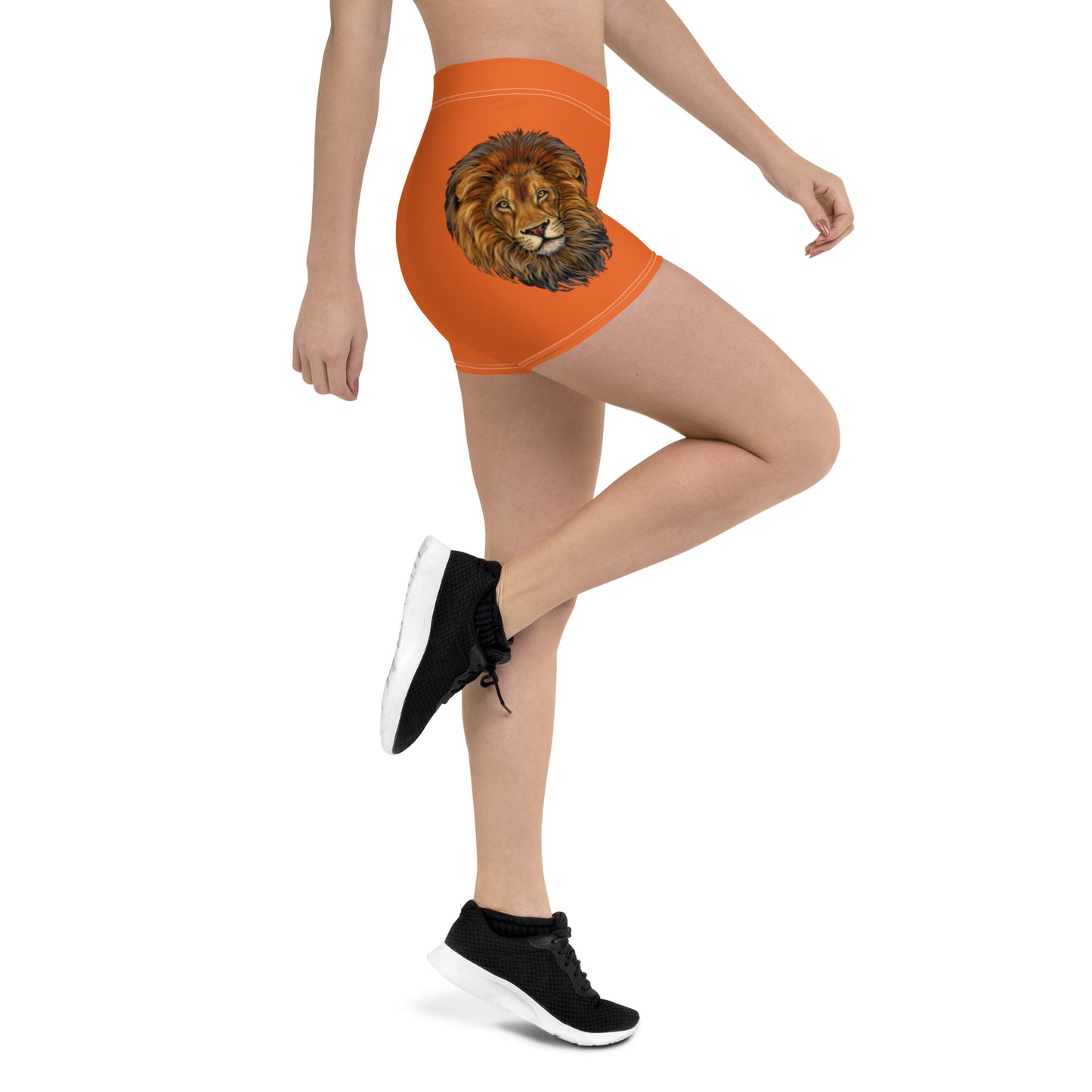 “STRONG” Orange Yoga Shorts W/White Font