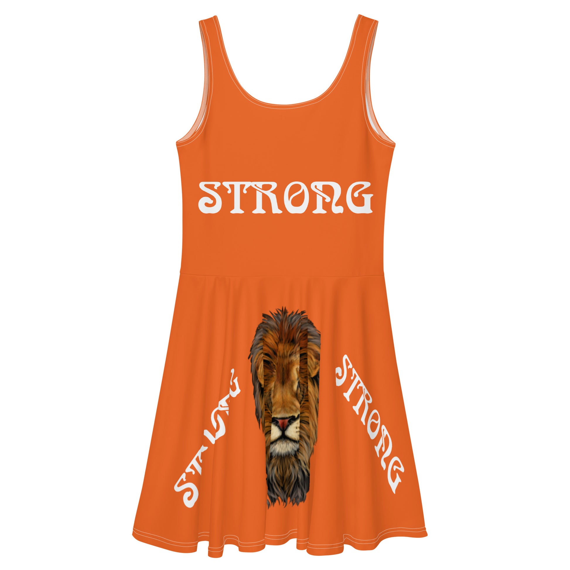orange sleeveless skater dress Yumi Orange Rib Knitted Skater Dress With Buckle Detail Love My Apparel