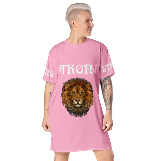 “STRONG”Cotton Candy T-Shirt Dress W/White Font