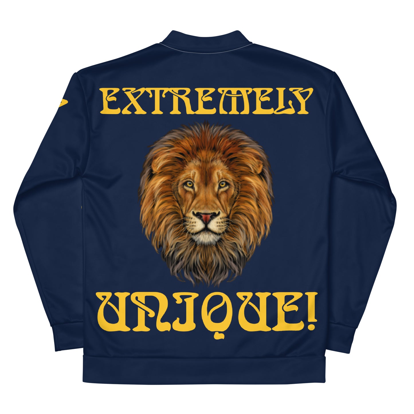 “EXTREMELY,UNIQUE!”Navy Unisex Bomber Jacket W/Yellow Font