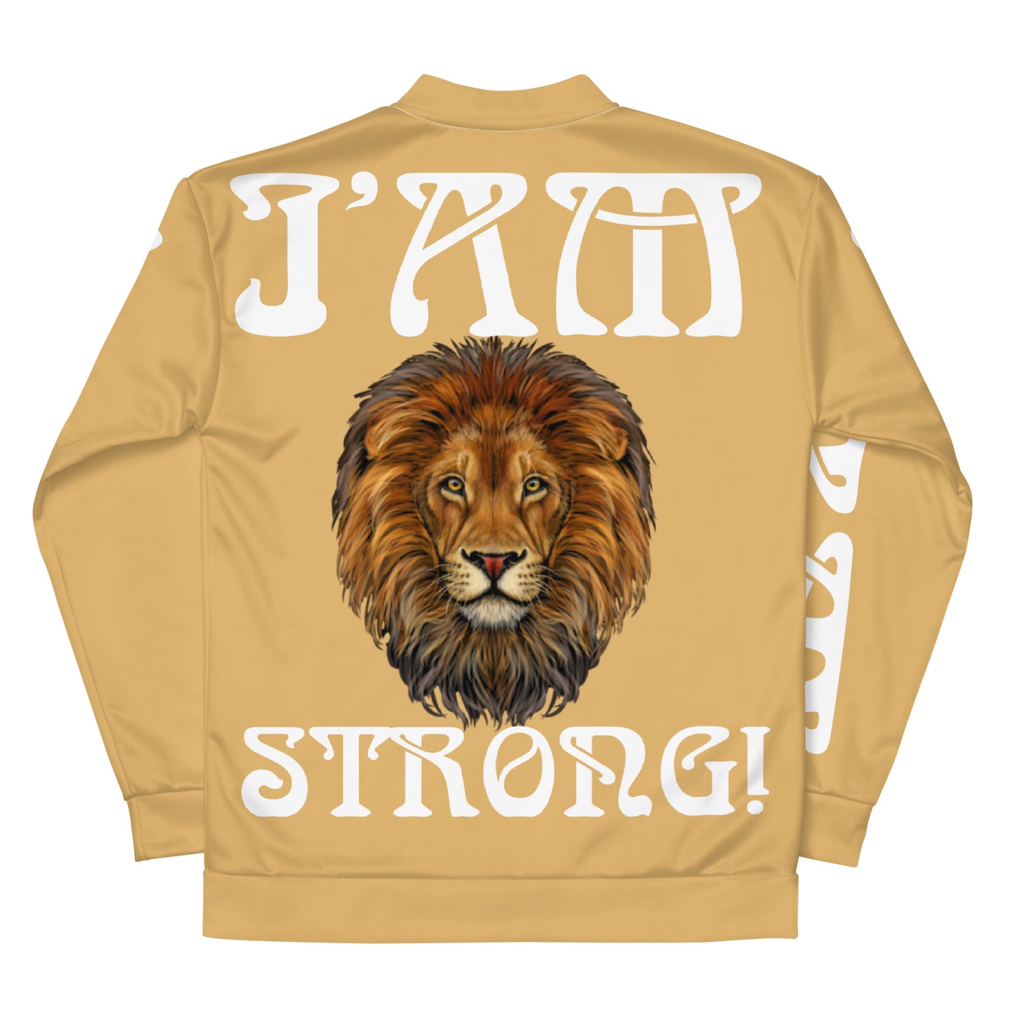 “I’AM STRONG!”Fawn Unisex Bomber Jacket W/White Font