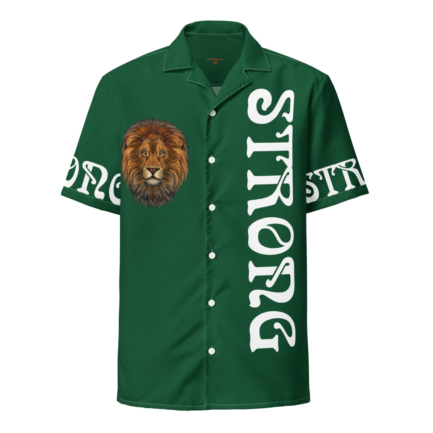 “STRONG” Green Unisex Button Shirt W/White Font